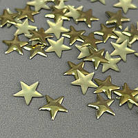 10г - Металлостразы термоклеевые, звезда 10 мм - золото светлое КР
