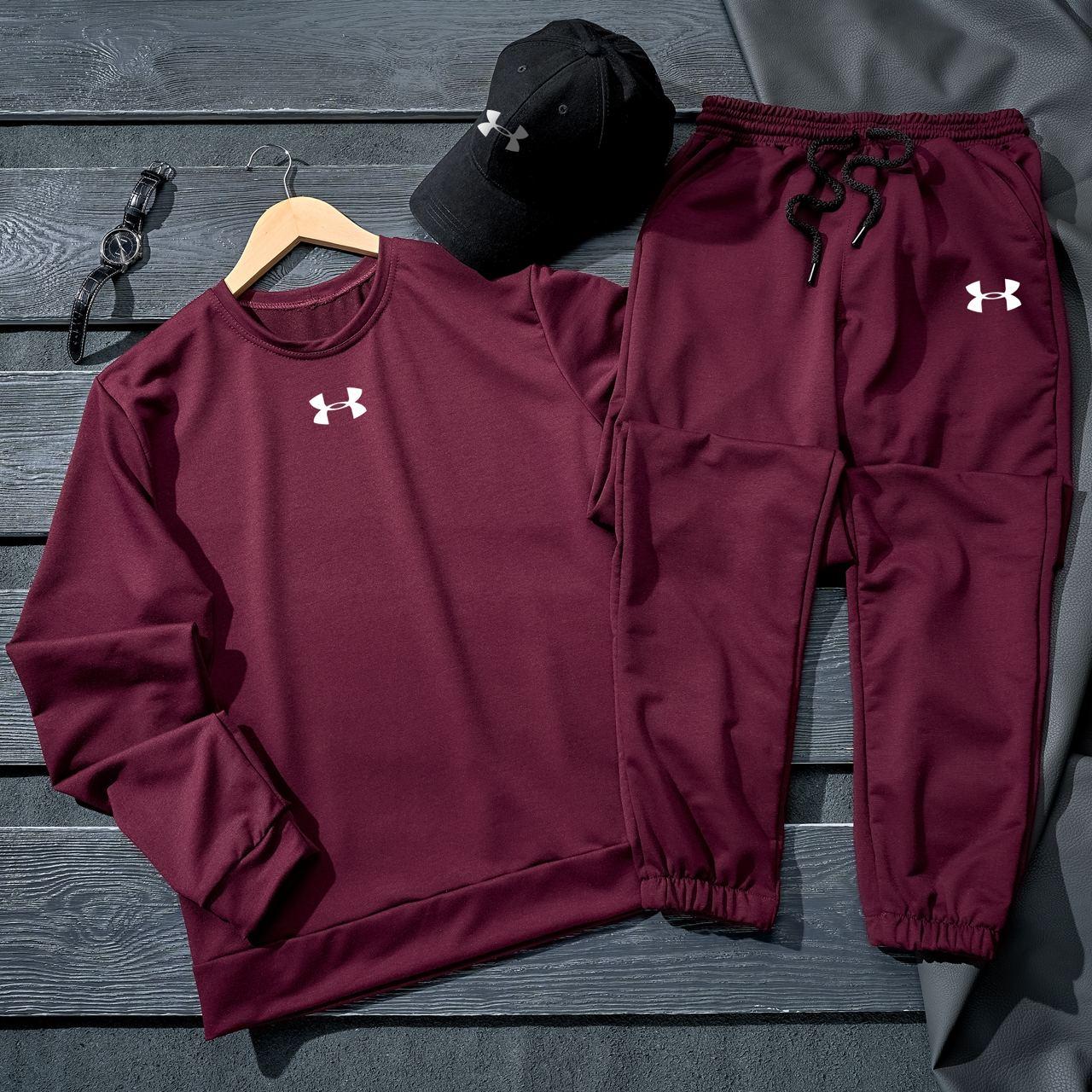 Спортивний костюм under armour чоловічий кепка весняний осінній андер армор бордовий
