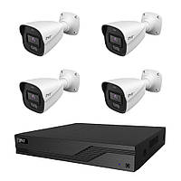 Комплект IP-відеонагляду на 4 камери TVT IP-Video Kit 4x4Mp (B) PoE: 4 циліндричні 4Mp в