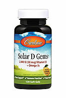 Витамин D Carlson Labs Solar D Gems 2,000 IU 120 Soft Gels Natural Lemon Flavor OP, код: 7517602