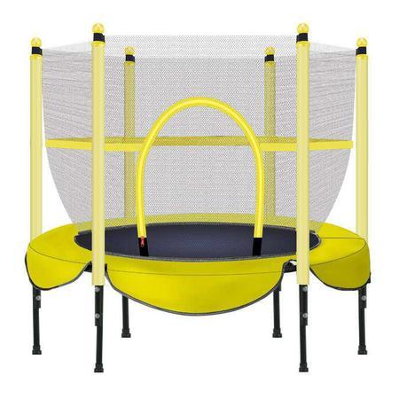 Батут дитячий круглий 60" жовтий, з сіткою