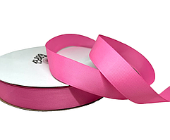 Репсова стрічка 2,5 см -ОПТ, колір- рожевий, 18 метрів, Рожевий