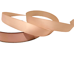 Репсова стрічка 2,5 см-ОПТ, колір бежево-персиковий, 18 метрів