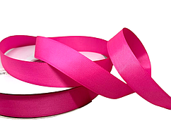 Репсова стрічка 2,5 см, колір- рожевий Барбі, 18 метрів, Рожевий