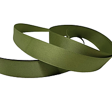 Репсова стрічка 2,5 см-ОПТ, колір темно-оливковий, 18 метрів, оливковий