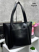 Чорна — формат А4 - елегантна, стильна та оригінальна сумка на блискавці (0506)