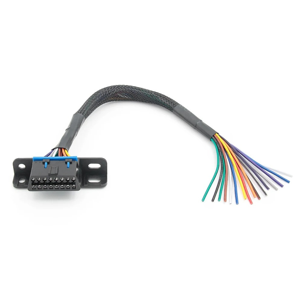 Універсальний 16-pin OBD2 "мама" джгут із проводами в нейлоновому обплетенні
