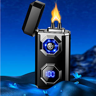 Запальничка usb імпульсна з ліхтариком у подарунковому пакованні US-758