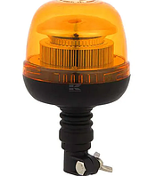 Светодиодный предупредительный маяк, 24 Вт, 12-24 В, желтый, гибкая крепь на полюсе, Ø 128 мм x215 мм, LA20020