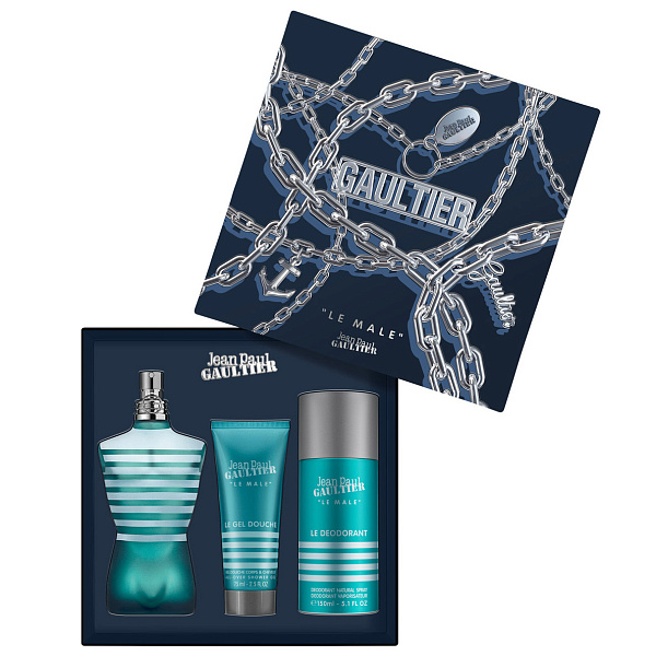 Набір Jean Paul Gaultier Le Male для чоловіків — set (edt 125 ml + sh/g 75 ml + deo spray 150 ml)