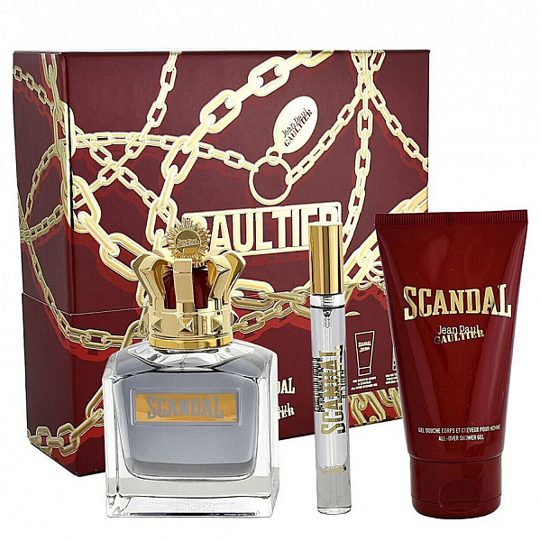 Набір Jean Paul Gaultier Scandal Pour Homme для чоловіків — set (edt 100 ml + sh/g 75 ml + edt 10 ml mini)