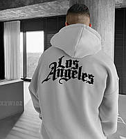 Мужское худи молодежное с надписью Los Angeles (белое) супер модная трендовая одежда ssx2w102