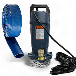 Занурювальний дренажний насос 1,6 кВт Kenle QDX P-210 (без поплавка) + шланг синій 5м