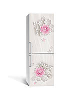Наклейка на холодильник Zatarga «Малюбні квіти» 650х2000 мм вінілова 3Д-наклейка декор на кухню