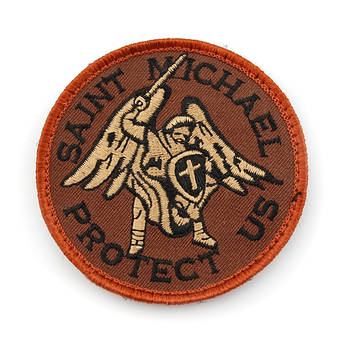 Патч Архангел Михаїл Saint Michael Protect Us (круглий)