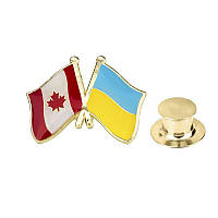 Значок BROCHE Флаг Канада-Україна різнобарвний BRGV112799