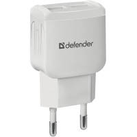 Мережевий зарядний пристрій Defender UPA-22 White, 2xUSB, 2.1A (83580)