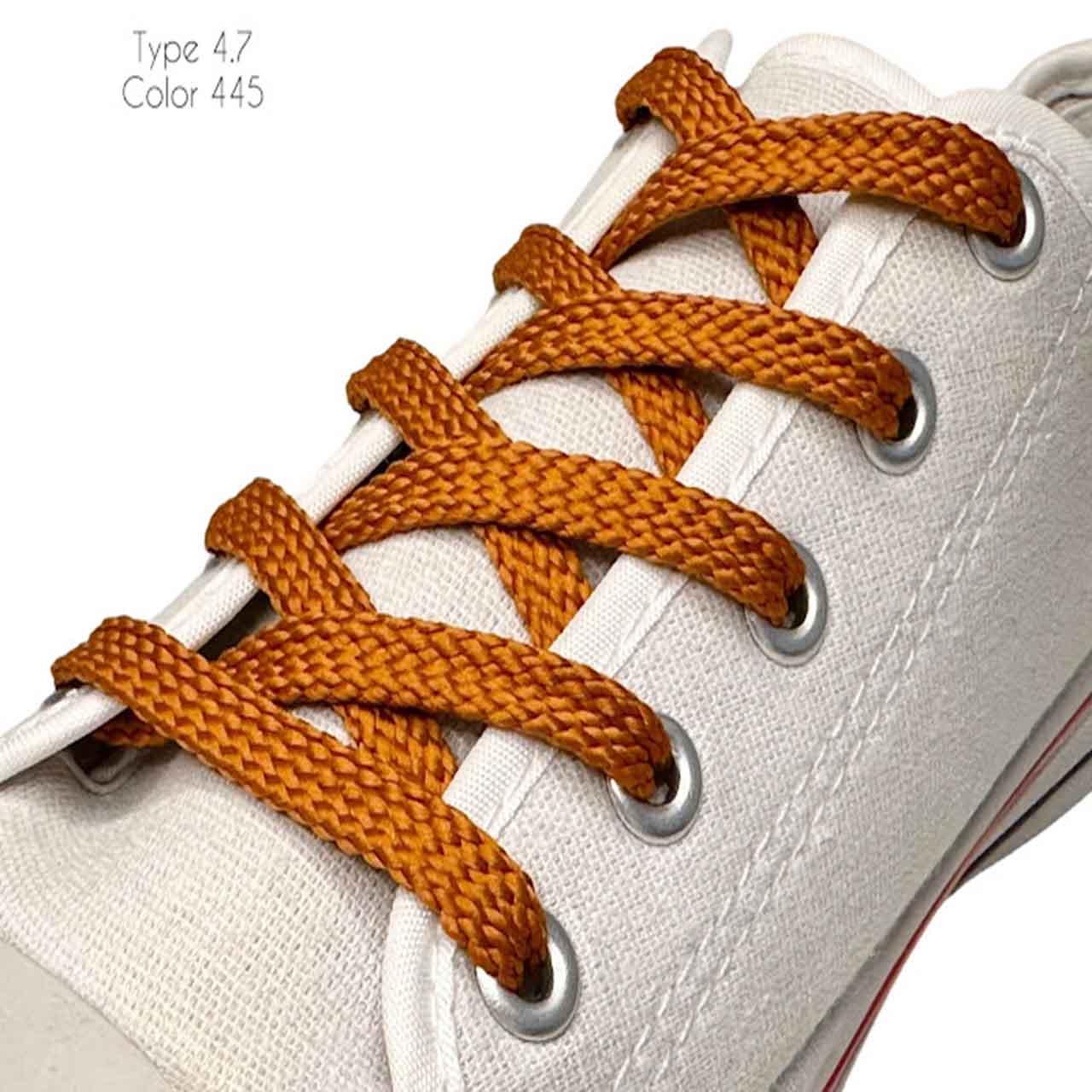 Шнурки для обуви, Тип 4.7 (100см) плоские рыжие, ширина 7 мм - фото 1 - id-p2155032485