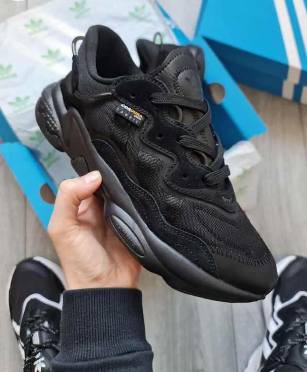 Чоловічі кросівки Adidas Ozweego Black Cordura Адідас Озвіго чорні текстильні весна літо