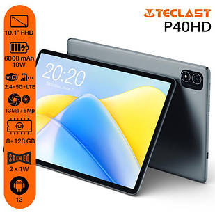 Планшет Teclast P40HD 10.1" 8GB, 128GB, LTE, 6000mAh, Android, сірий