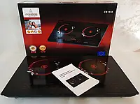 Двоконфоркова інфрачервона плита настільна електрична склокерамічна, сенсорні електроплити 4000 Вт