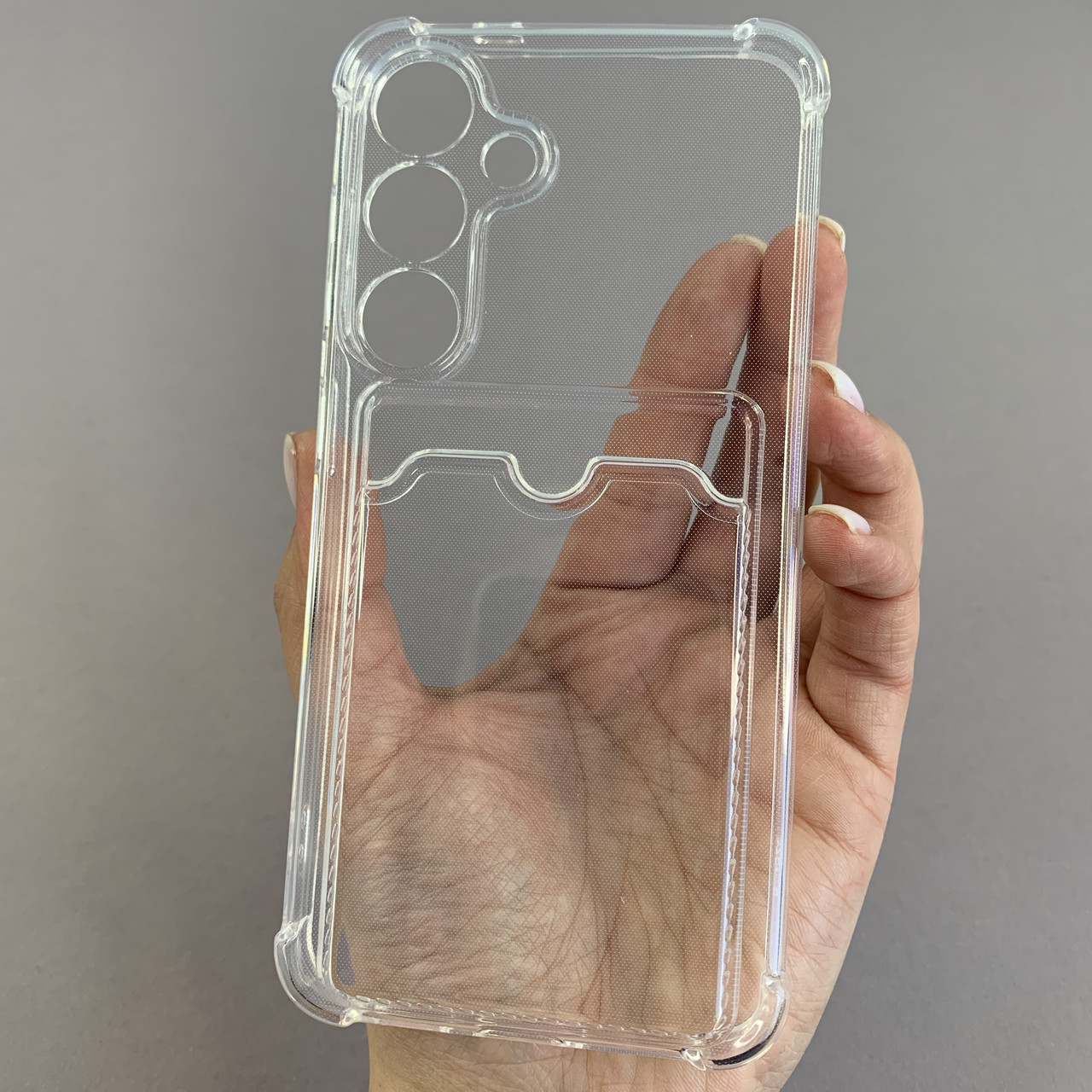 Чохол для Samsung Galaxy S24 чохол з кишенею для карток на телефон самсунг с24 прозорий p4b