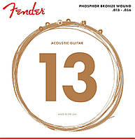 Струны для акустической гитары 6 шт Fender 60M Phosphor Bronze Acoustic Guitar Strings 13/56