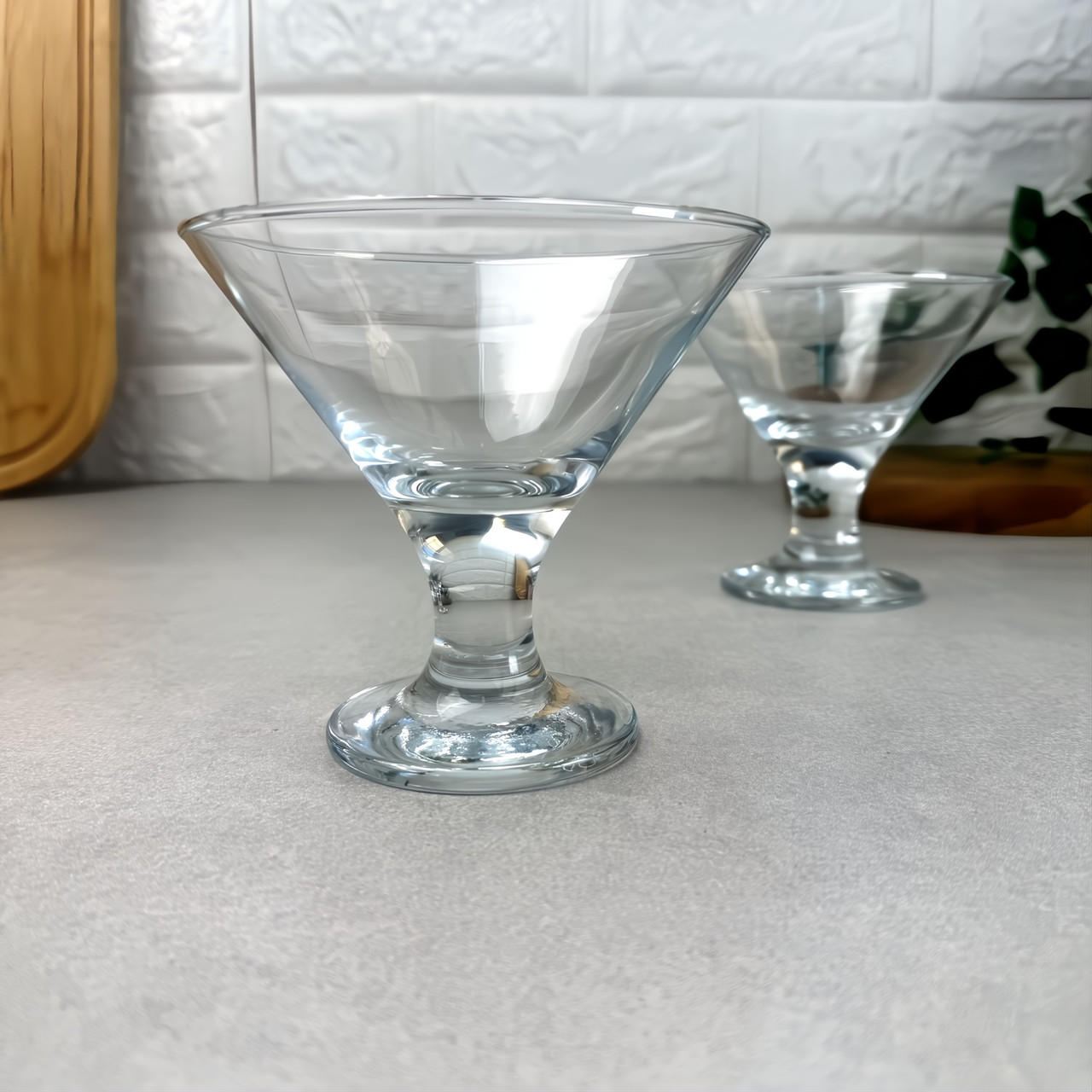 Скляні креманки 2 шт для десертів Pasabahce "Айсвіль" Конус