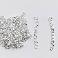 Концевики ланцюжка подовжувальні 40 шт 45x3.5 мм залізо колір срібло