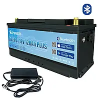 Акумулятор LiFePo4 12V 120Ah Bluetooth + зарядний пристрій