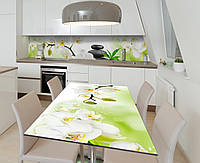 Наклейка 3Д виниловая на стол Zatarga «Поцелуй фаленопсиса» 650х1200 мм для домов, квартир, столов, кофейн,