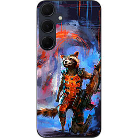 Силіконовий чохол Case для Samsung A55 5G Galaxy A556B з картинкою Єнот Ракета