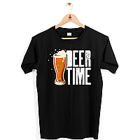 Футболка черная с принтом Арбуз Beer time. Время пива XXL