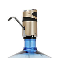Автоматическая электрическая умная помпа для воды под бутыли с аккумулятором Water pump Золотая TVS