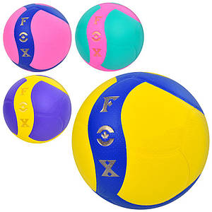 М'яч волейбольний MS 3957 (24шт) офіційний розмір, ПУ, 260-280г, неон, 4кольори, ігла, сітка, в пакеті