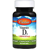 Вітаміни та мінерали Carlson Labs Vitamin D3 1000 IU, 60 капсул CN6162 vh