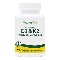 Витамины и минералы Natures Plus Vitamins D3 + K2, 90 капсул