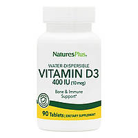 Витамины и минералы Natures Plus Vitamin D3 400 IU, 90 таблеток