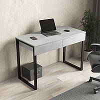 Стол письменный, стол компьютерный в стиле лофт, с двумя ящиками Ш1100*В760*Г536 белый вулкан светлый