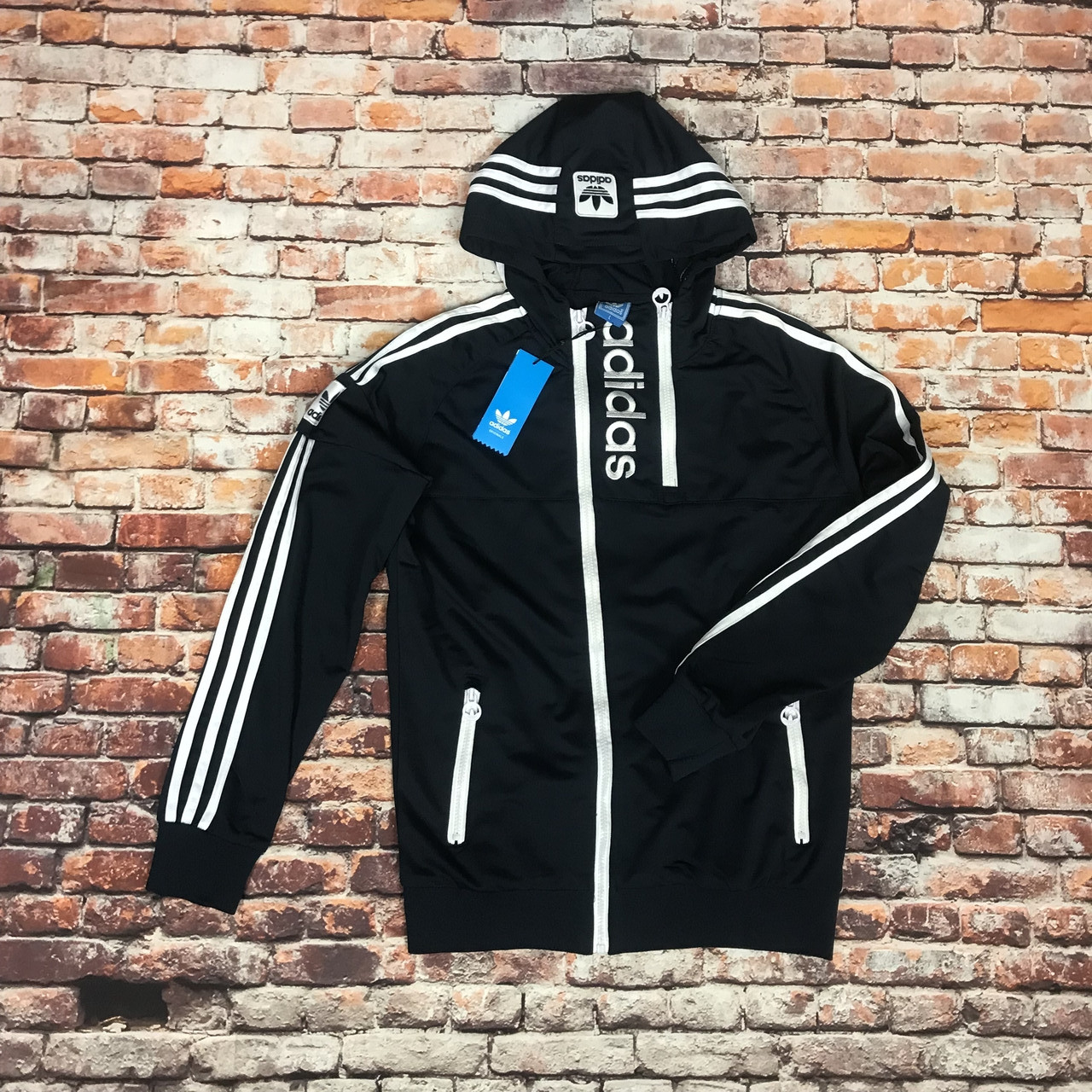 Чоловіча спортивна кофта Adidas чорна (Розмір XL)