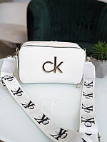 Классная женская сумочка Calvin Klein, шикарная маленькая сумка клатч через плечо Белый