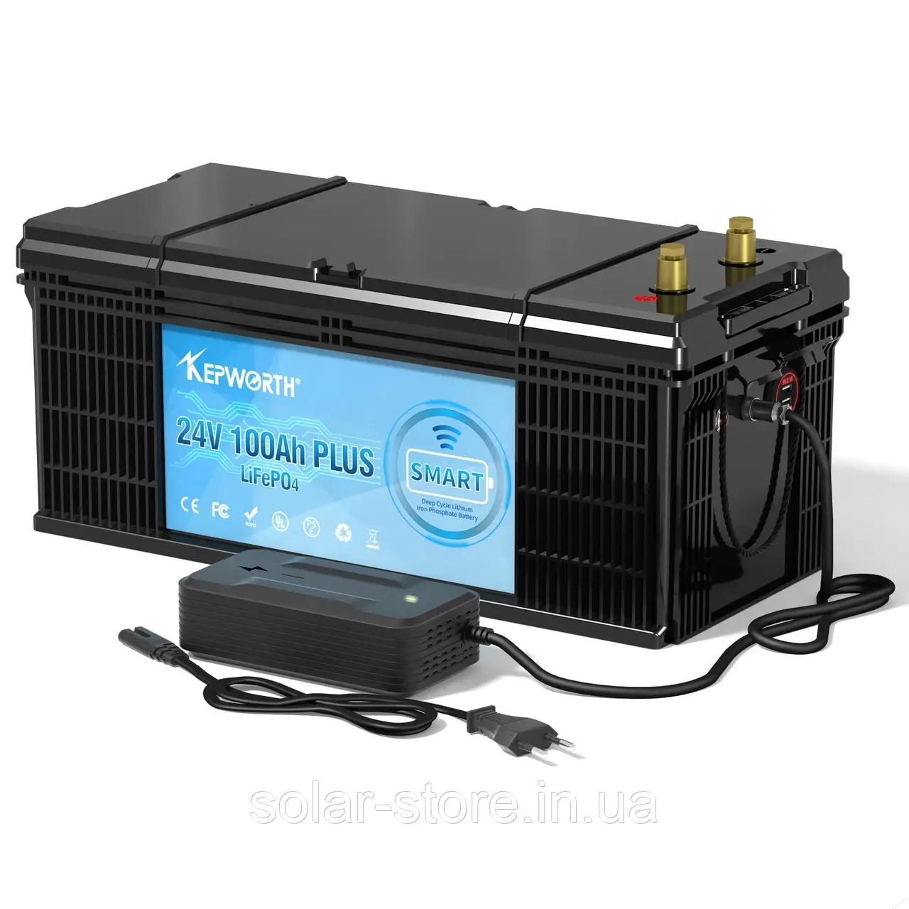 Акумулятор Kepworth LiFePo4 24V 100Ah Bluetooth + зарядний пристрій