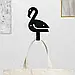 Ключниця настінна металічна 15х9.5см. Колір "чорний" фламінго на 1 гачок, фото 3