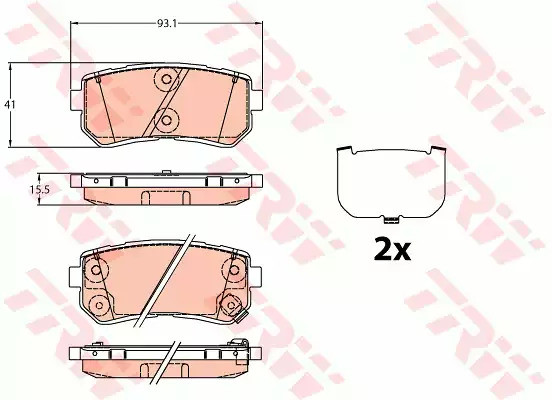 Гальмівні колодки до дисків hyundai tucson, kia sportage, 1.6-2.0, 15-, TRW (GDB3636), фото 1