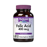 Витамины и минералы Bluebonnet Folic Acid 400 mcg, 90 вегакапсул HS