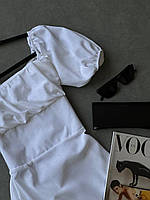 Белое женское платьe Zara с завязками