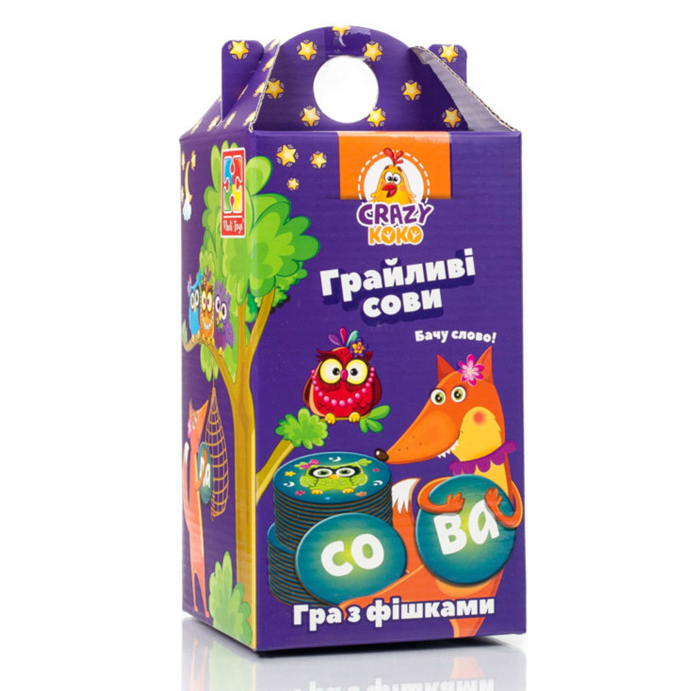 Гра з фішками «Грайливі сови. Бачу слово!» Vladi Toys (4820195055717)