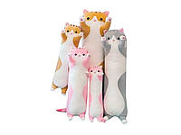 Кумедна плюшева іграшка-обіймашка Кіт Батон 50 см, довга м'яка іграшка-антистрес для сну sun