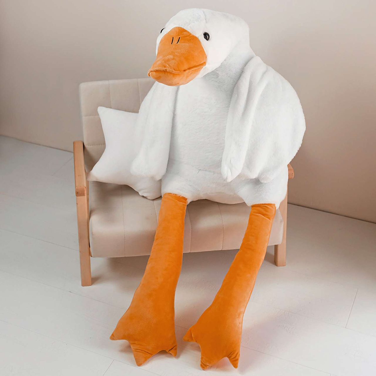 Популярна іграшка-подушка антистрес гусак обіймуся 190 см ОПТ, якісний плюшевий гусак для дорослих і дітей sun