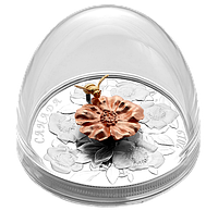Срібна рухлива монета Канади Бджола та квітка